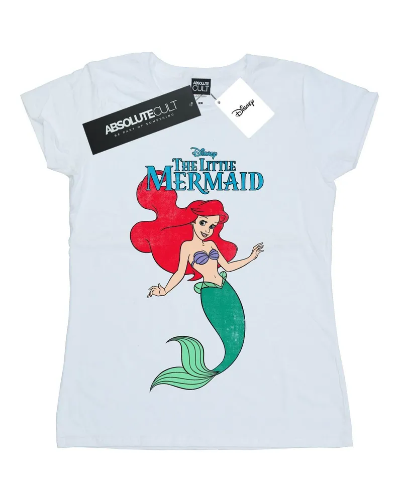 Disney The Little Mermaid Line Ariel" T-Shirt für Damen (Weiß Weiß
