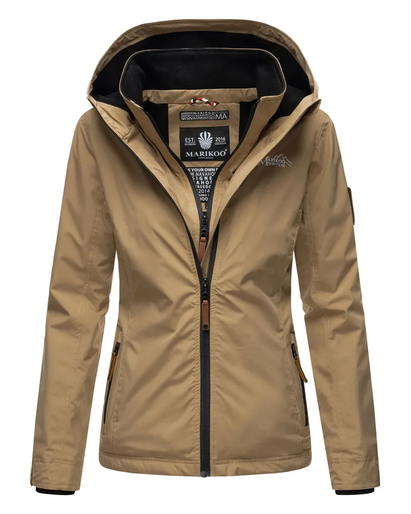 Marikoo Übergangsjacke mit Doppelkragen und Fleece-Innenfutter - Grau Grau