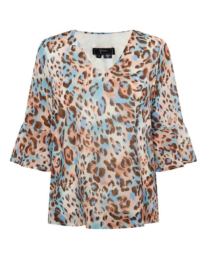 FAINA Blusenshirt Damen Beige Mehrfarbig Beige