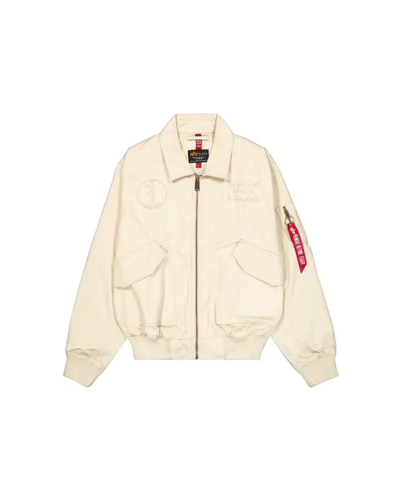 Alpha Industries CWU-45 Canvas Honolulu Light Bomber Jacket Weiß