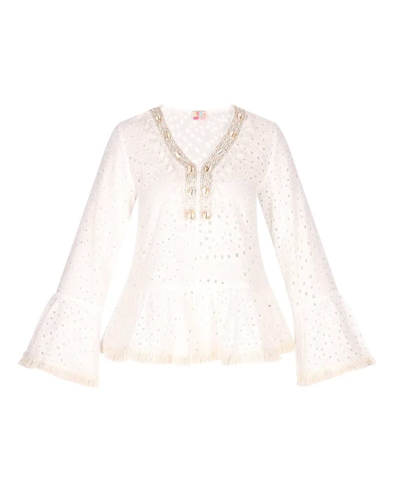 IZIA Bluse Damen Wollweiß Wollweiß