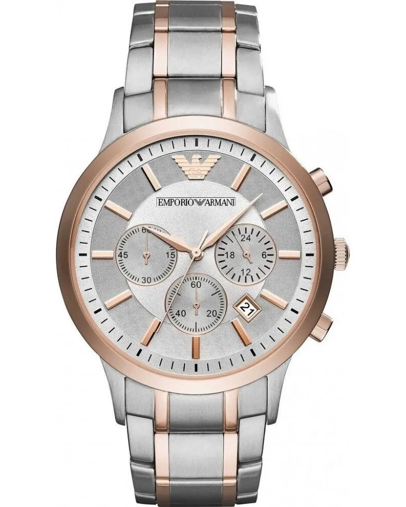 Emporio Armani AR11077 Herrenuhr Renato Rose Gold Silber