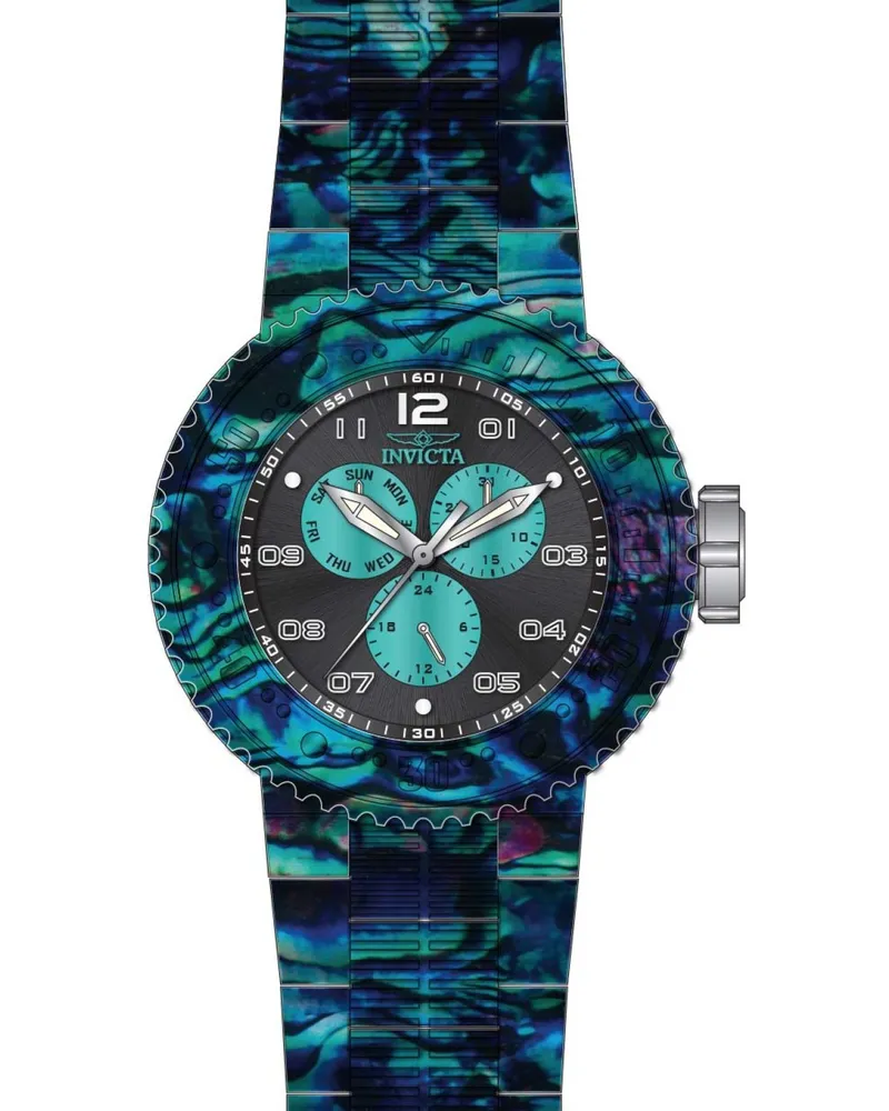 Invicta Pro Diver 50209 Herrenuhr - Quarzwerk - Edelstahl mit schwarzem Zifferblatt - 52 mm Blau