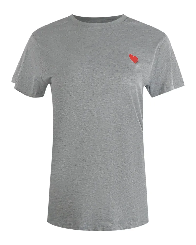 Moschino T-shirt Mit Kleinem Roten Herzlogo, Grau Grau