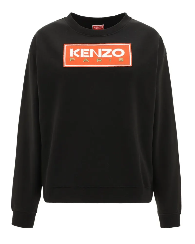 Kenzo Paris Block Logo Damen Schwarzes Sweatshirt Schwarz