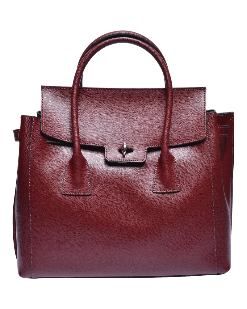 Luisa Vannini Weinfarbe Rindsledertasche Weinrot