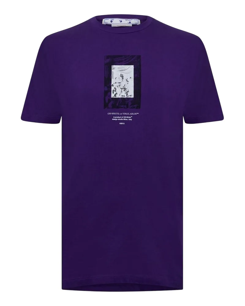 OFF-WHITE Off White - T-Shirt für Herren, Baumwolle, Regulär, kurzärmlig (Violett Lila