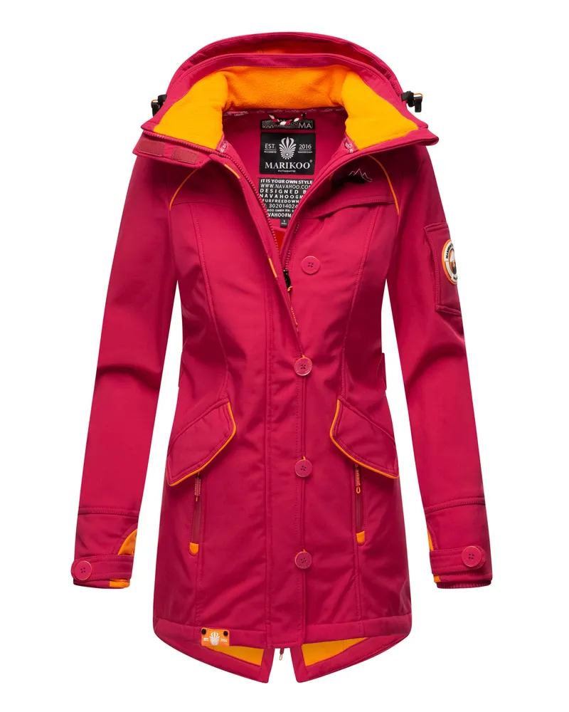 NAVAHOO Marikoo Damen Softshelljacke – Soulinaa, wasserdicht mit abnehmbarer Kapuze Rot