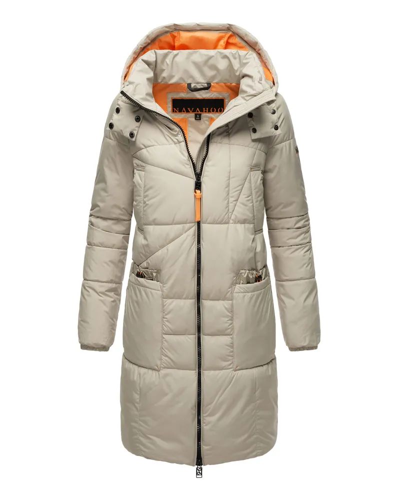 NAVAHOO Damen Winter Steppmantel Bliblablubb – warm & funktional Grau