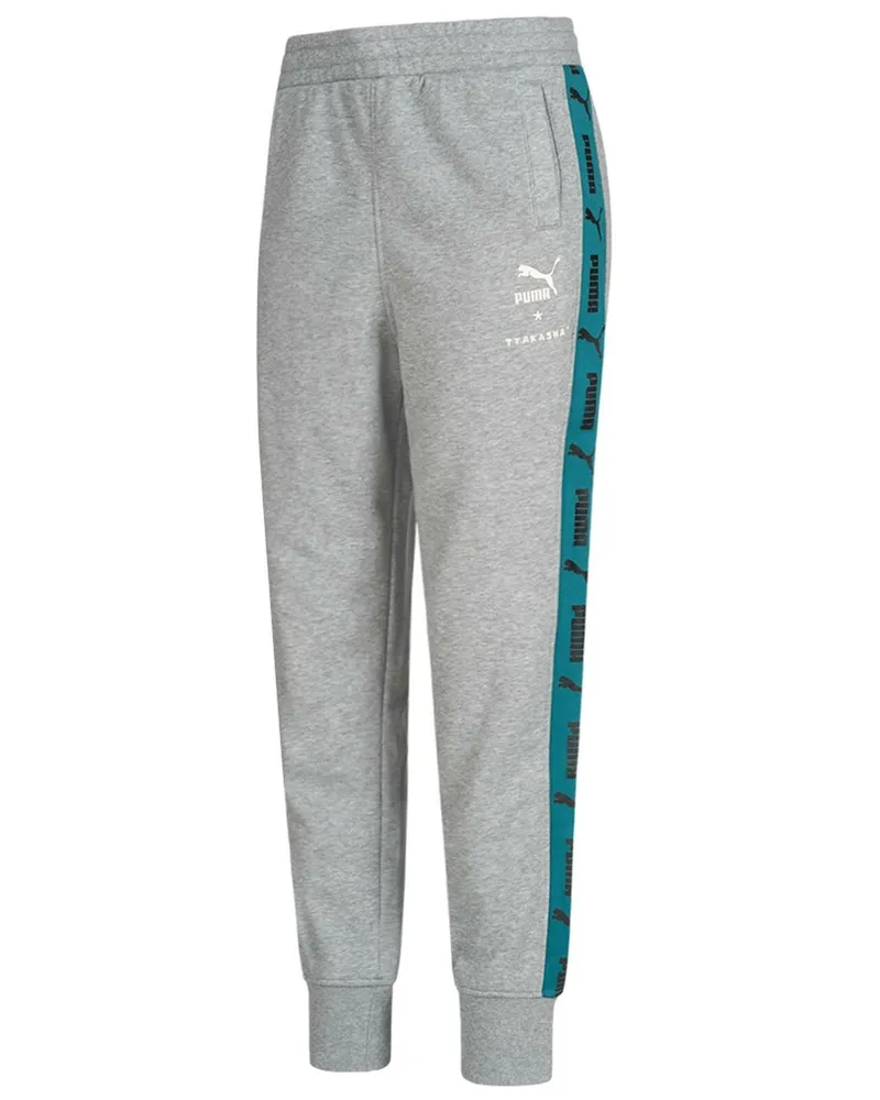 Puma X Tyakasha Herren Trackhosen Kleber Joggers Logo Gray 578423 03 Grau