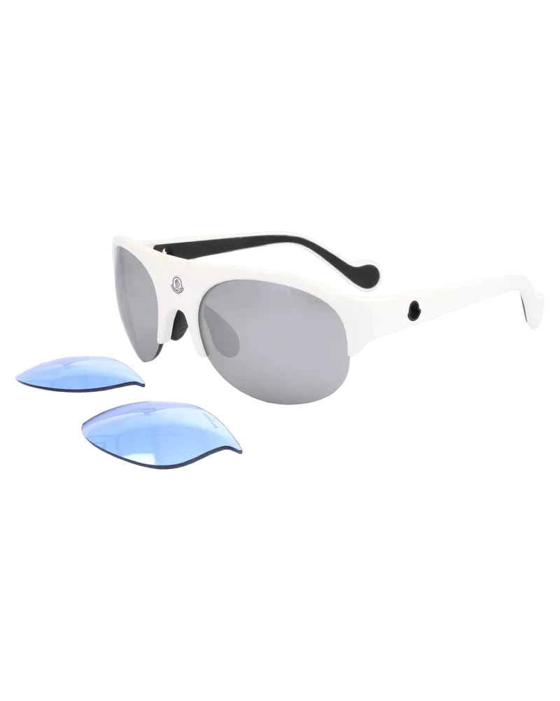 Moncler ML0050 21C Ski-Sonnenbrille Sonnenbrille Weiß