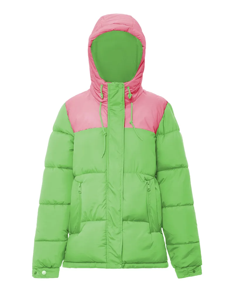 My Mo Wattierte Steppjacke Damen Saftiges Grün Rosa Grün