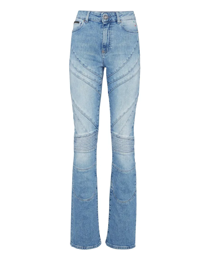 Philipp Plein Jeans Flare Fit Racing Blau