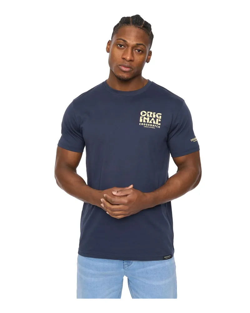 CrossHatch Wellmoores" T-Shirt für Herren (Marine Marineblau