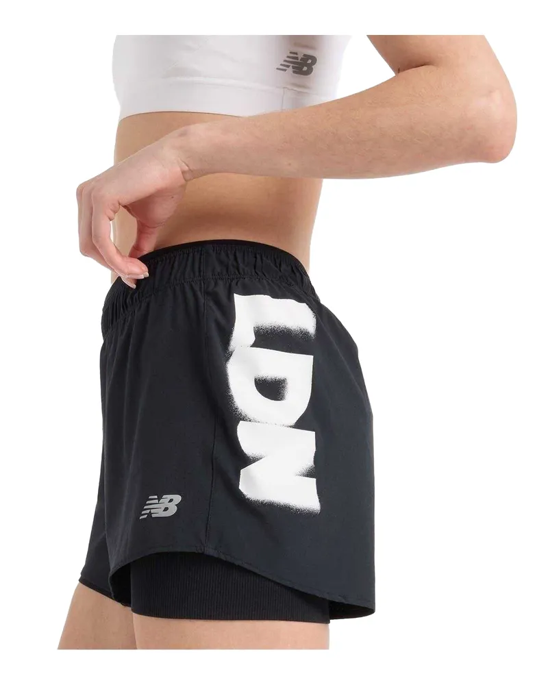 New Balance Laufshorts für Damen (Schwarz Schwarz