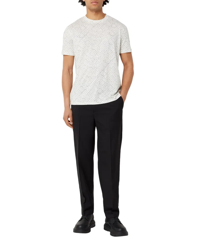 Armani Exchange T-Shirt für Herren, Logo (Elfenbein/Bunt Elfenbein