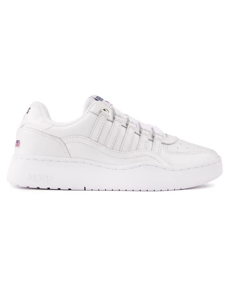 K-Swiss Cannoncourt Leder Turnschuhe Weiß