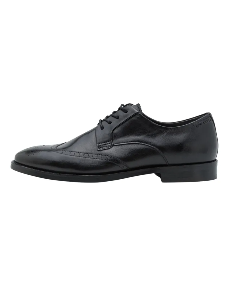 Ted Baker Hackney Wing Toe Brogue Details Schwarze Schuhe Schwarz