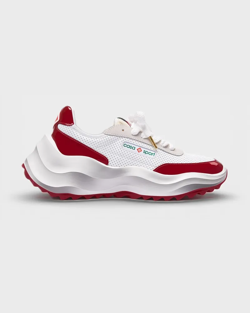 Casablanca Paris Atlantis Herren Sneaker Weiß/Rot Weiß