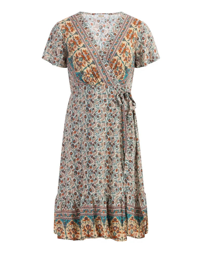 Usha Sommerkleid Damen Wollweiß Mehrfarbig Mehrfarbig