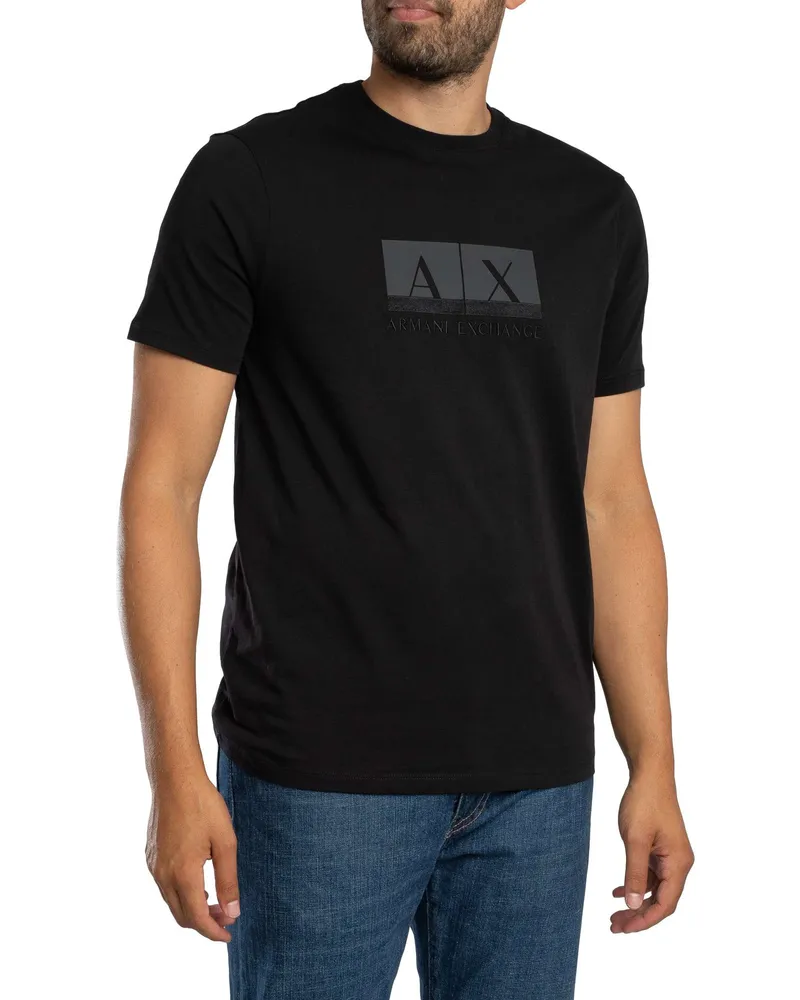 Armani Exchange Schlankes Grafik T-Shirt, Schwarz Schwarz