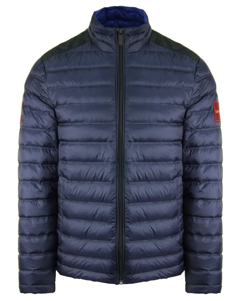 Calvin Klein Nylon Herren-Steppmantel, Marineblau Blau