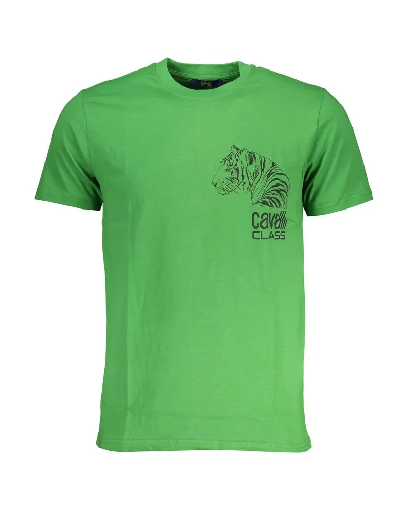 Roberto Cavalli Tiger T-Shirt Grünes Rundhals-Tee Grün