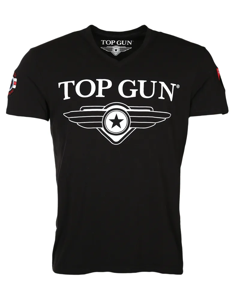 Top Gun T-Shirt TG20191004 - Schwarz Schwarz