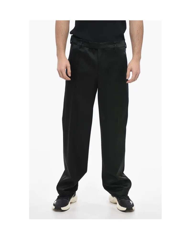 Neil Barrett Loose Fit Satinhose LIAM in Schwarz Schwarz