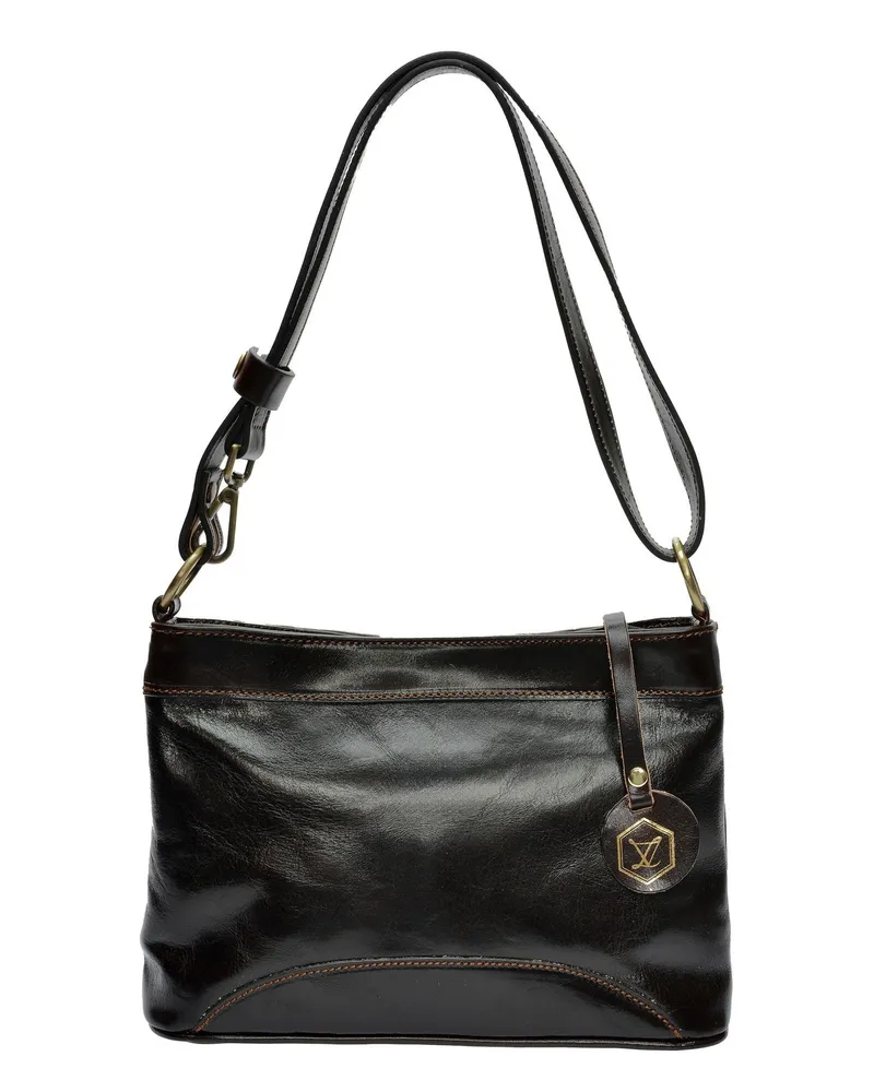 Luisa Vannini Kastanienbraun Rindsledertasche Dunkelbraun