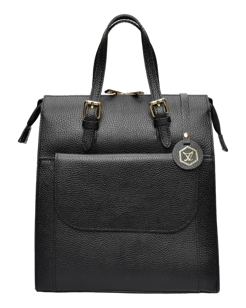 Luisa Vannini Schwarz Rindsledertasche Schwarz