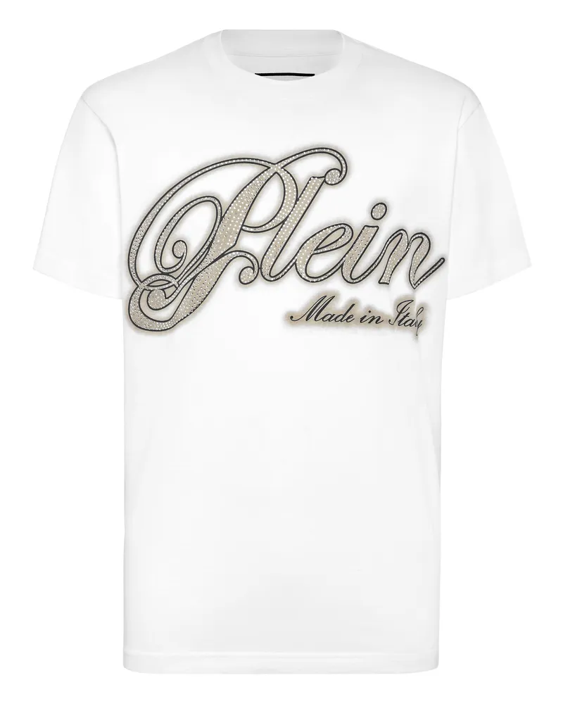 Philipp Plein T-Shirt Rundhalsausschnitt Ss Signature Weiß