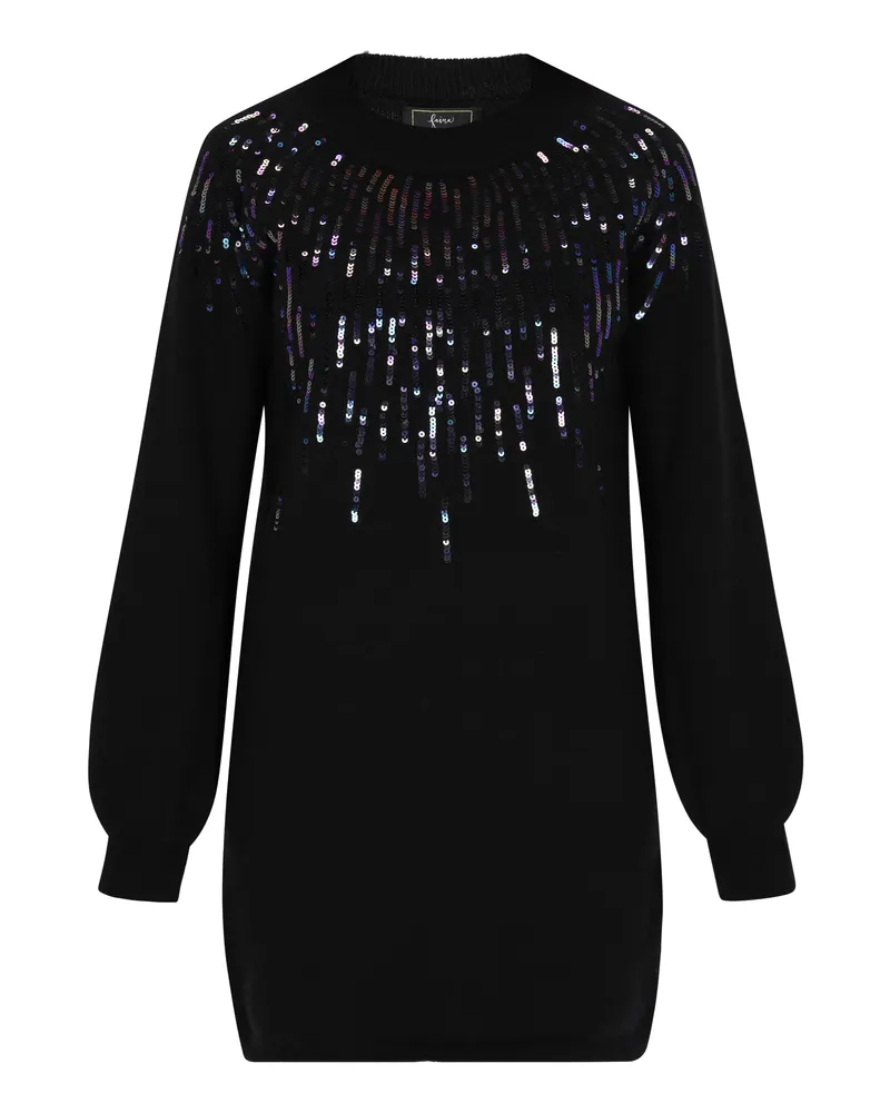 FAINA Kleid Damen schwarz Schwarz