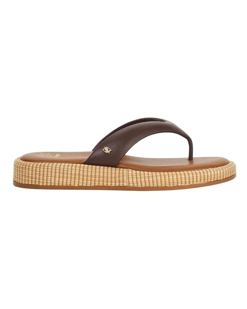Dune Lo Laike" Sandalen für Damen, Leder, Zehentrenner (Braun Braun
