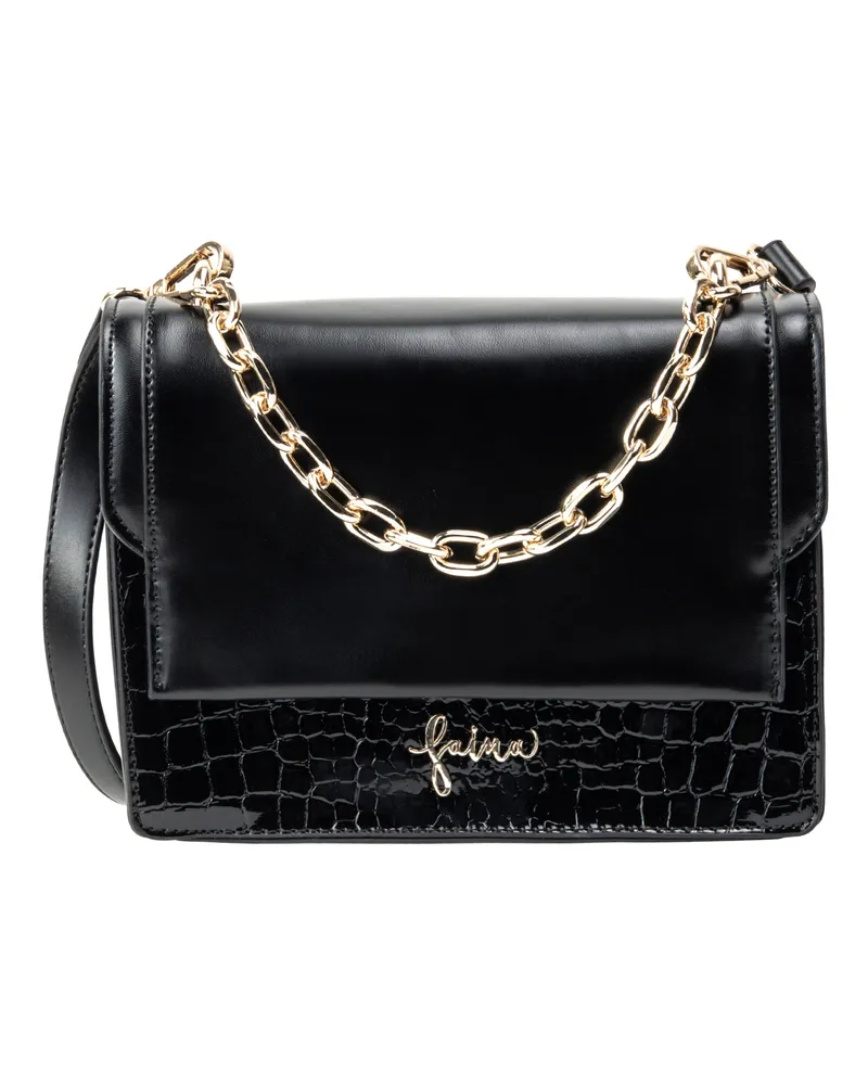 FAINA Henkeltasche für Damen - Schwarz Schwarz