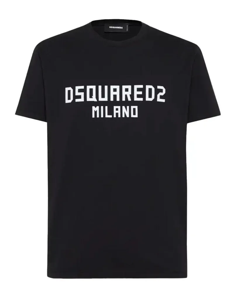 Dsquared2 Milano" T-Shirt für Herren, Baumwolle (Schwarz Schwarz