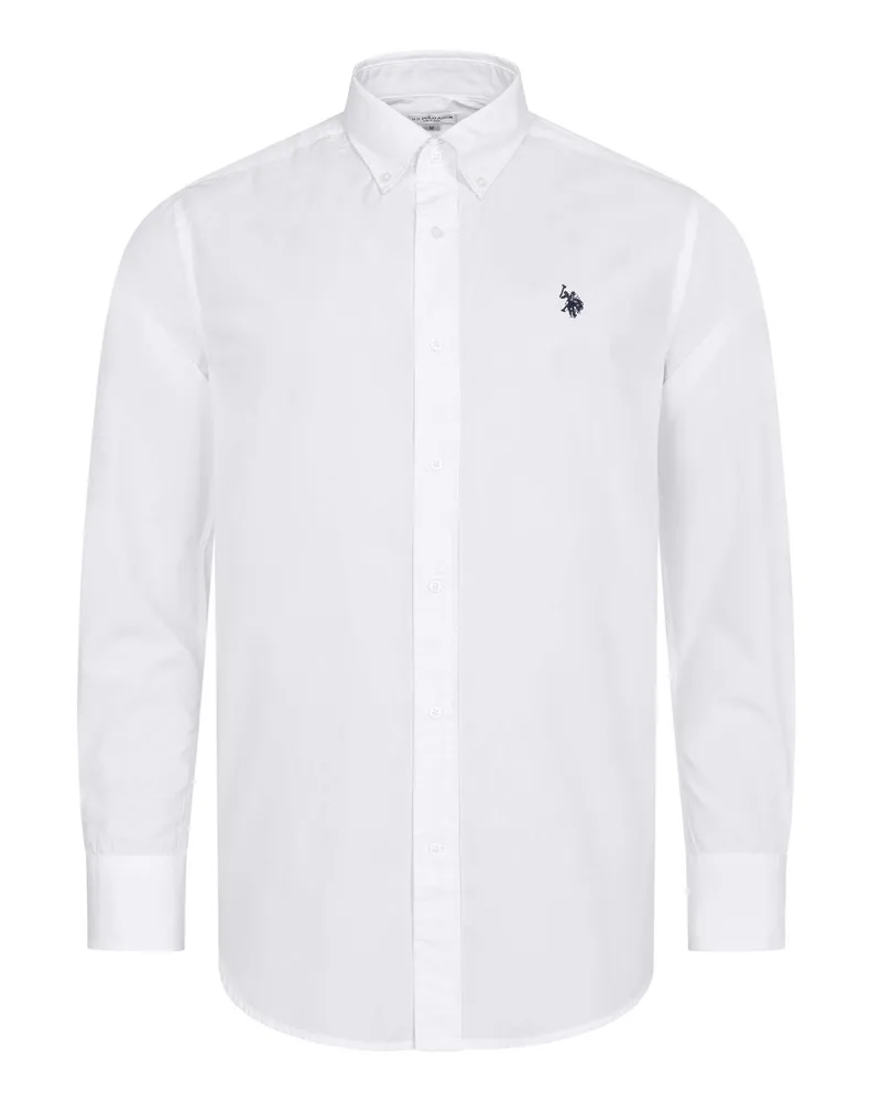 U.S. Polo Assn.  Herren Hemd mit Button-Down-Kragen Weiß