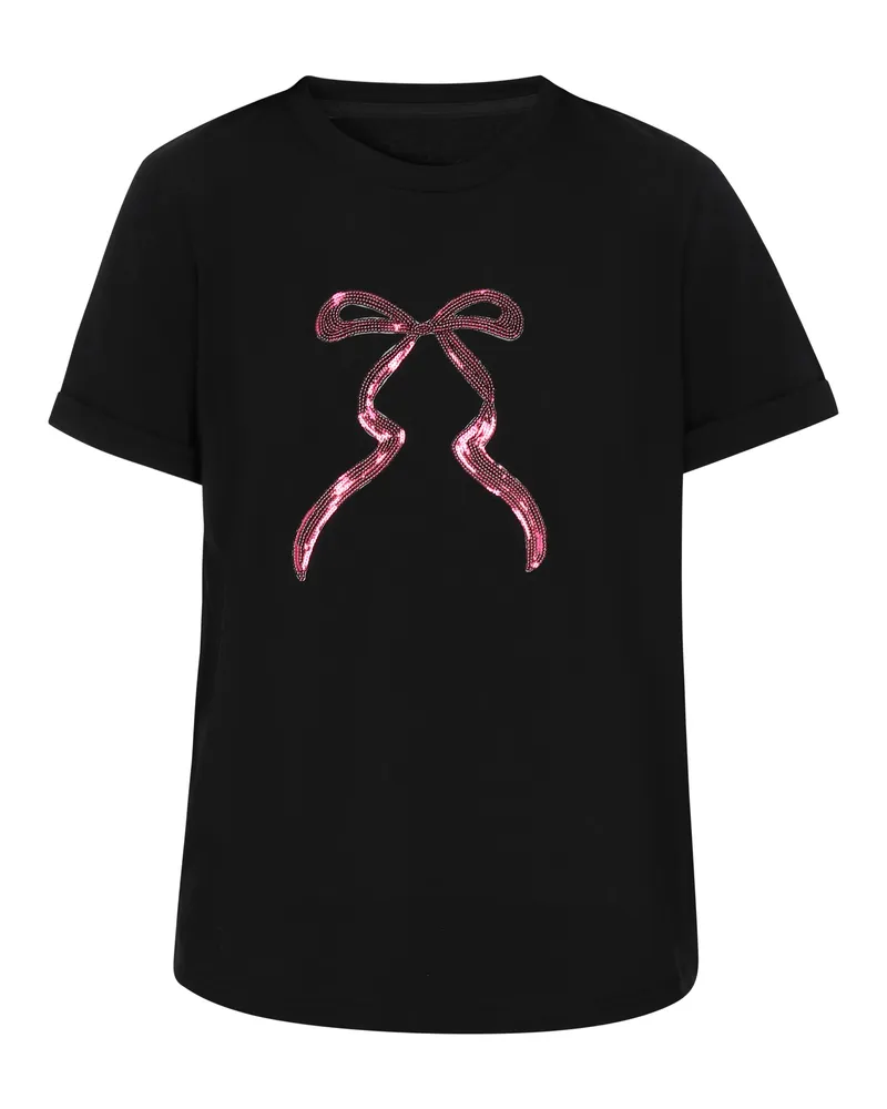 FAINA T-Shirt Frauen Schwarz Schwarz