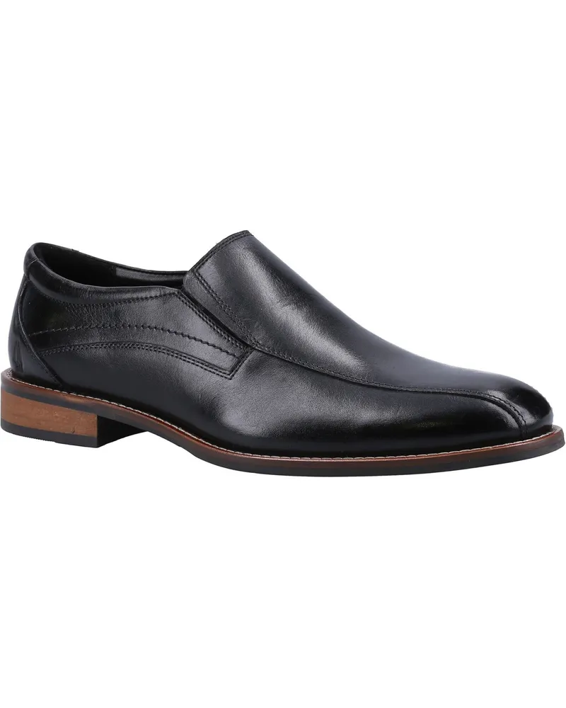 Hush Puppies Donovan Leder Herren Schwarz Slipper Schuhe Schwarz
