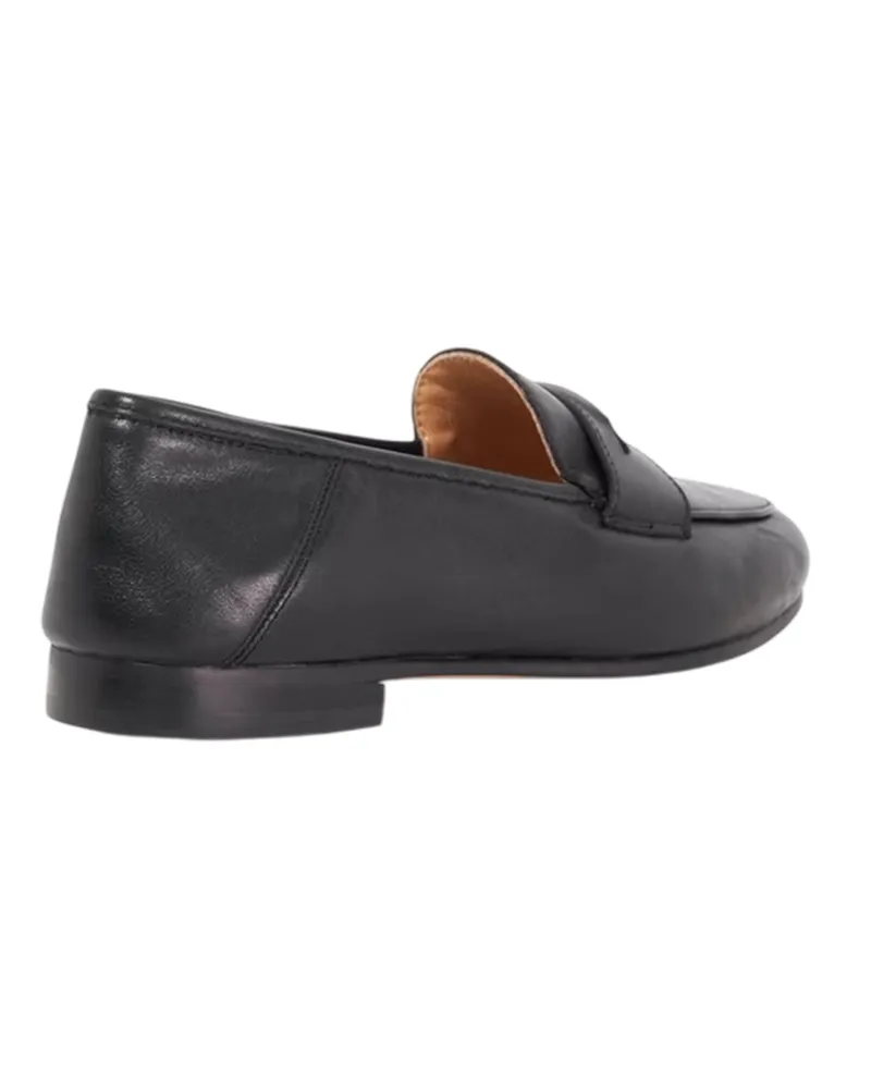 Dune Greek" Penny-Schlupfschuhe für Damen, Leder, Niedriger Absatz (Schwarz Schwarz