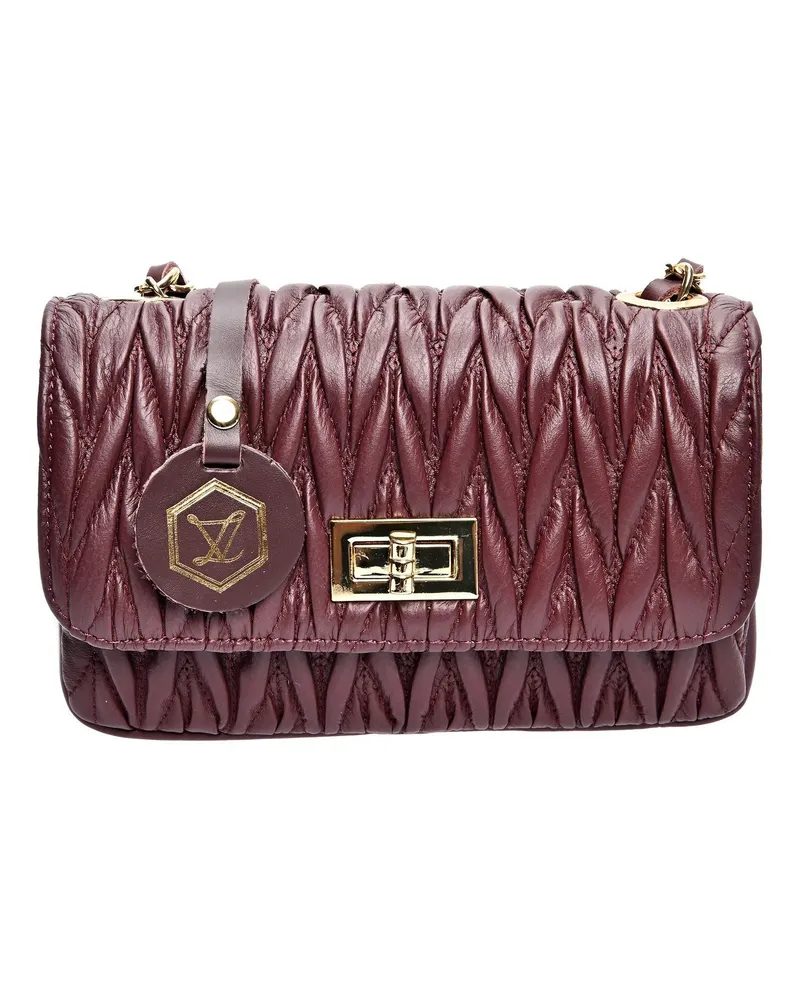 Luisa Vannini Weinfarbe Rindsledertasche Weinrot
