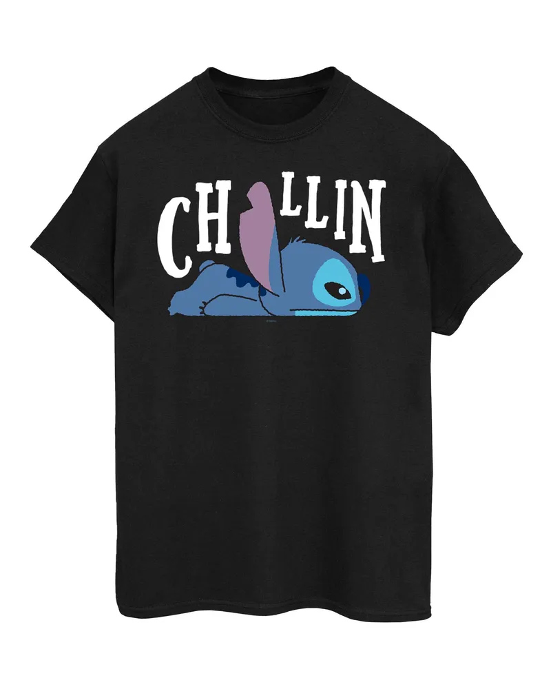 Disney Chillin" T-Shirt für Damen (Schwarz Schwarz