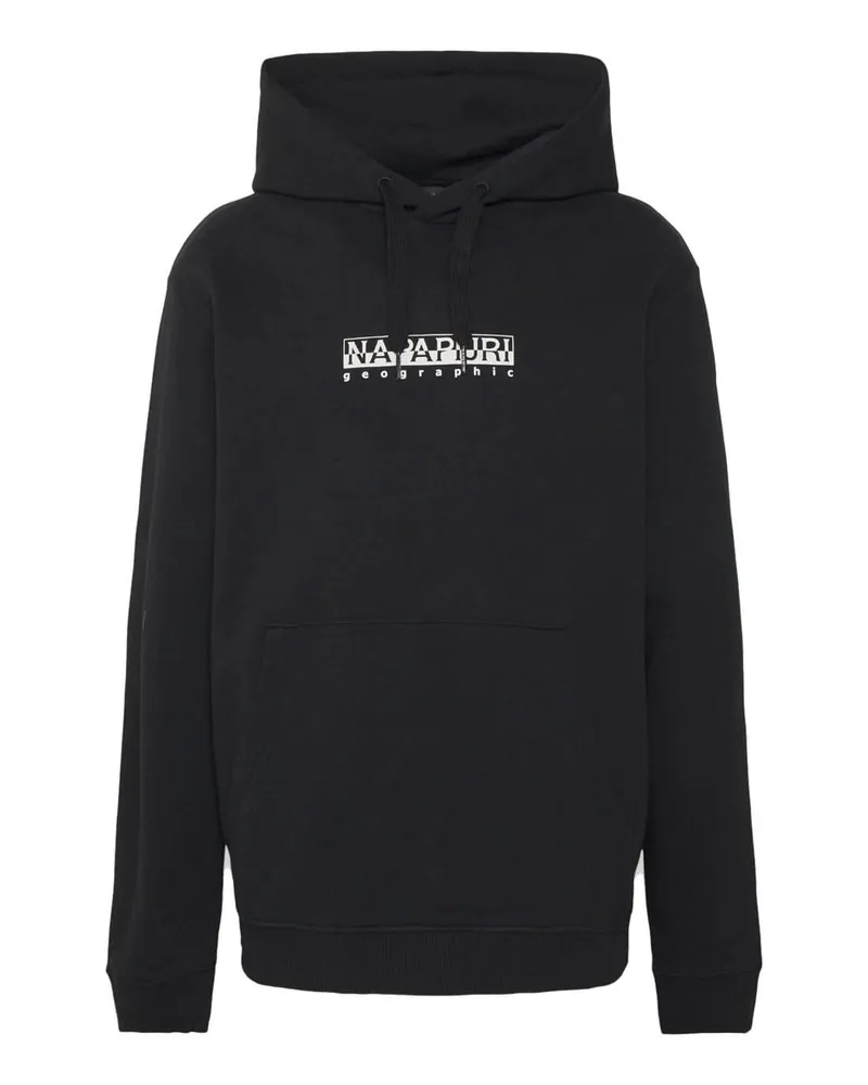 Napapijri Das  Geographic Logo auf der Vorderseite des Box Hoodie verleiht dem unverzichtbaren Kapuzenpullover einen stilvollen Touch. Dieser Hoodie wurde mit Blick auf die Praktikabilität entworfen und fühlt sich dank seiner Baumwollzusammensetzung superweich an. Er verfügt über eine Kängurutasche, gerippte Abschlüsse und eine verstellbare Kapuze Schwarz