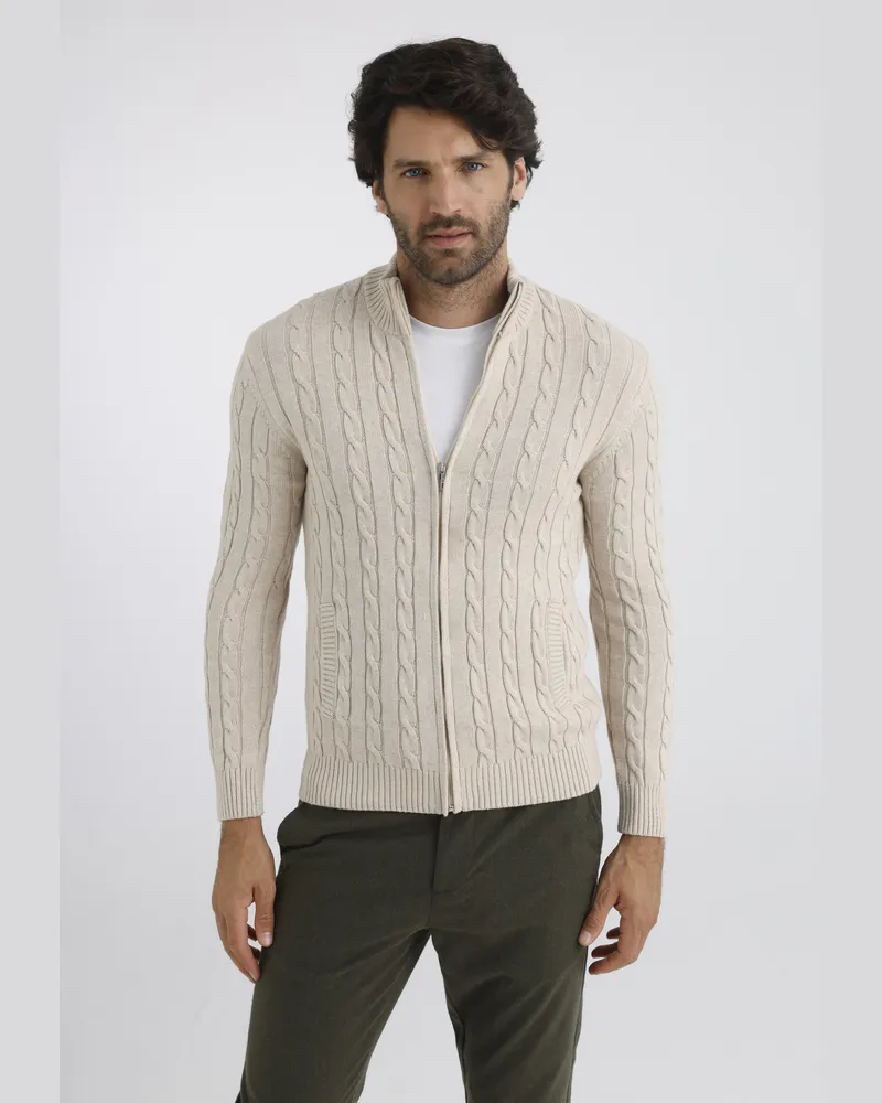 Felix Hardy Strickjacke Strickjacke Mit Zopfmuster Beige