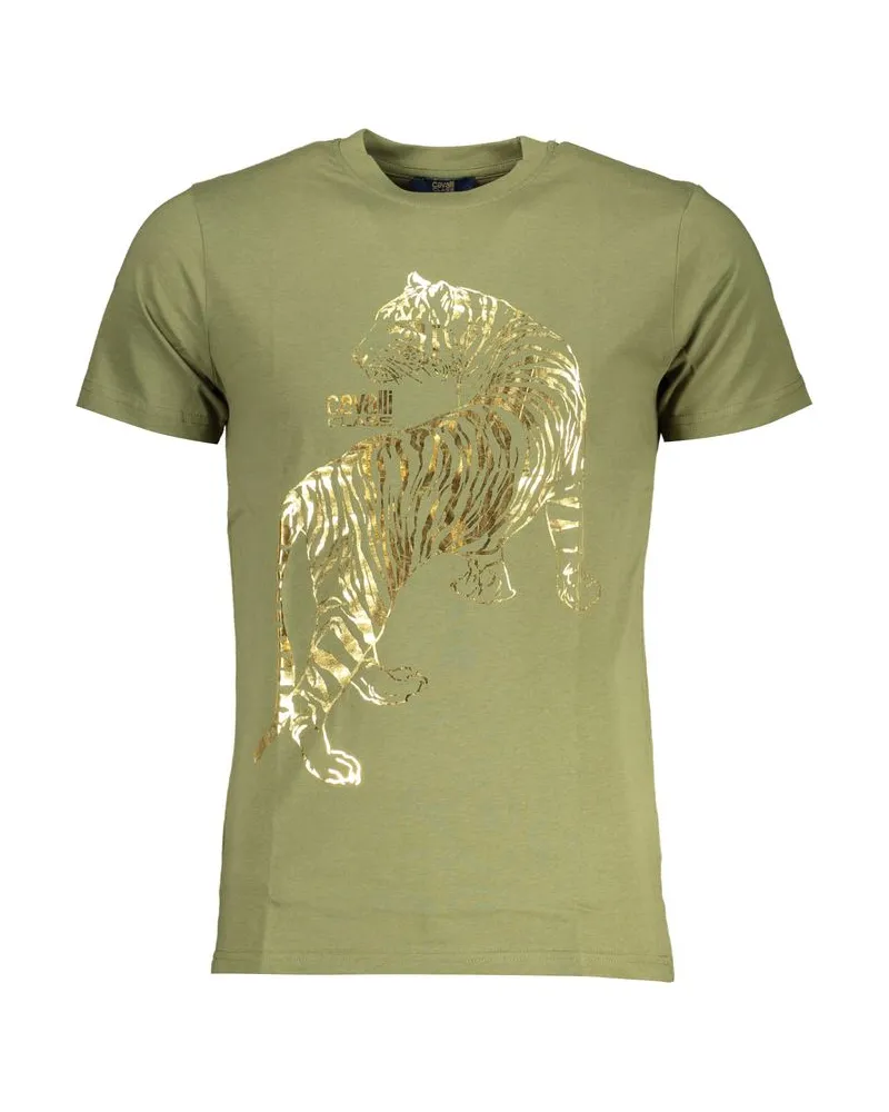 Roberto Cavalli Verde Baumwolle Herren T-Shirt Grün