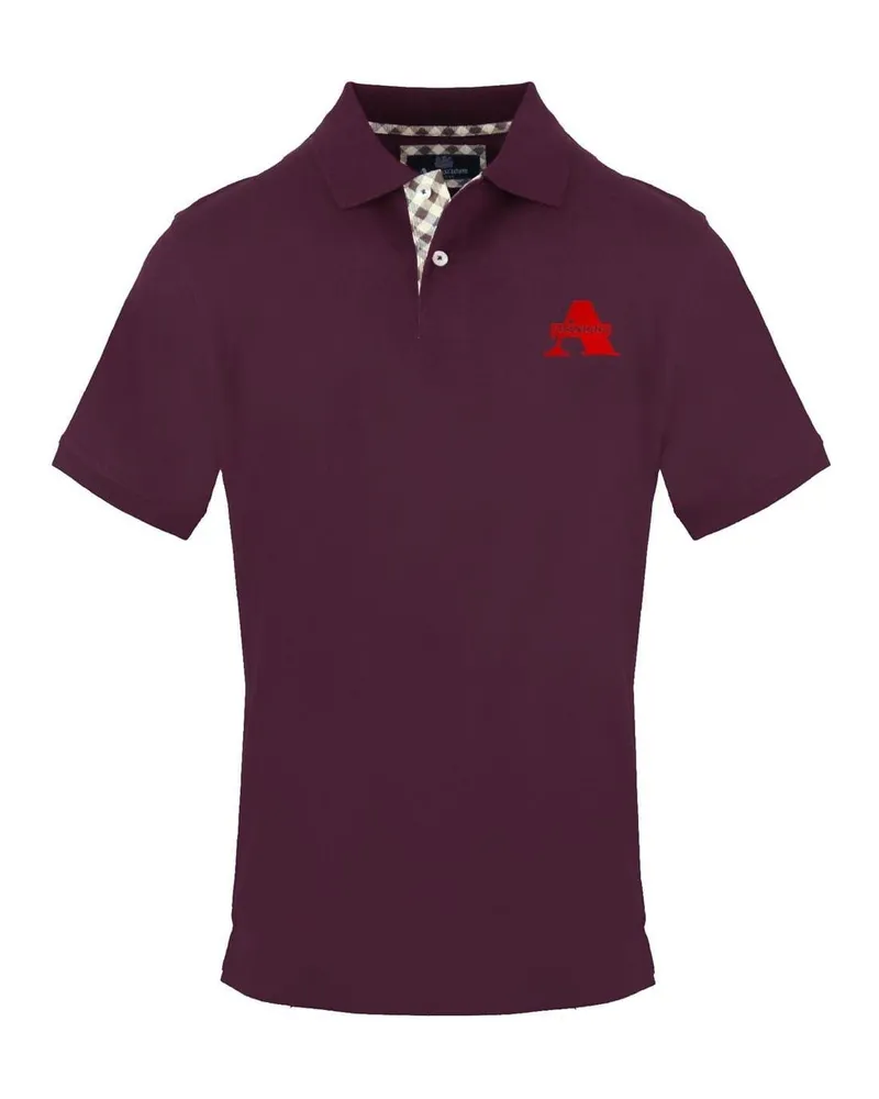 Aquascutum Poloshirt für Herren, Mit Kragen, kurzärmlig (Rot Rot