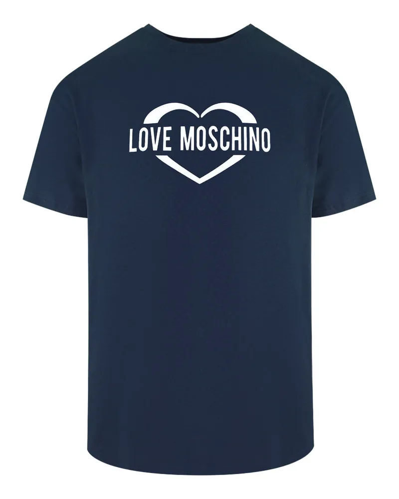 Moschino Love  Love Logo Marineblaues T-shirt Marineblau