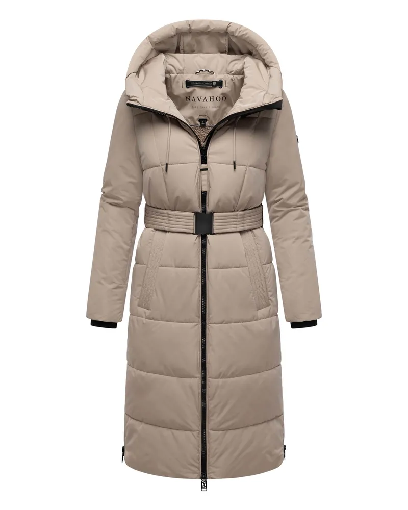 NAVAHOO Damen Steppmantel Herbstnebel – elegant, warm & funktional Grau