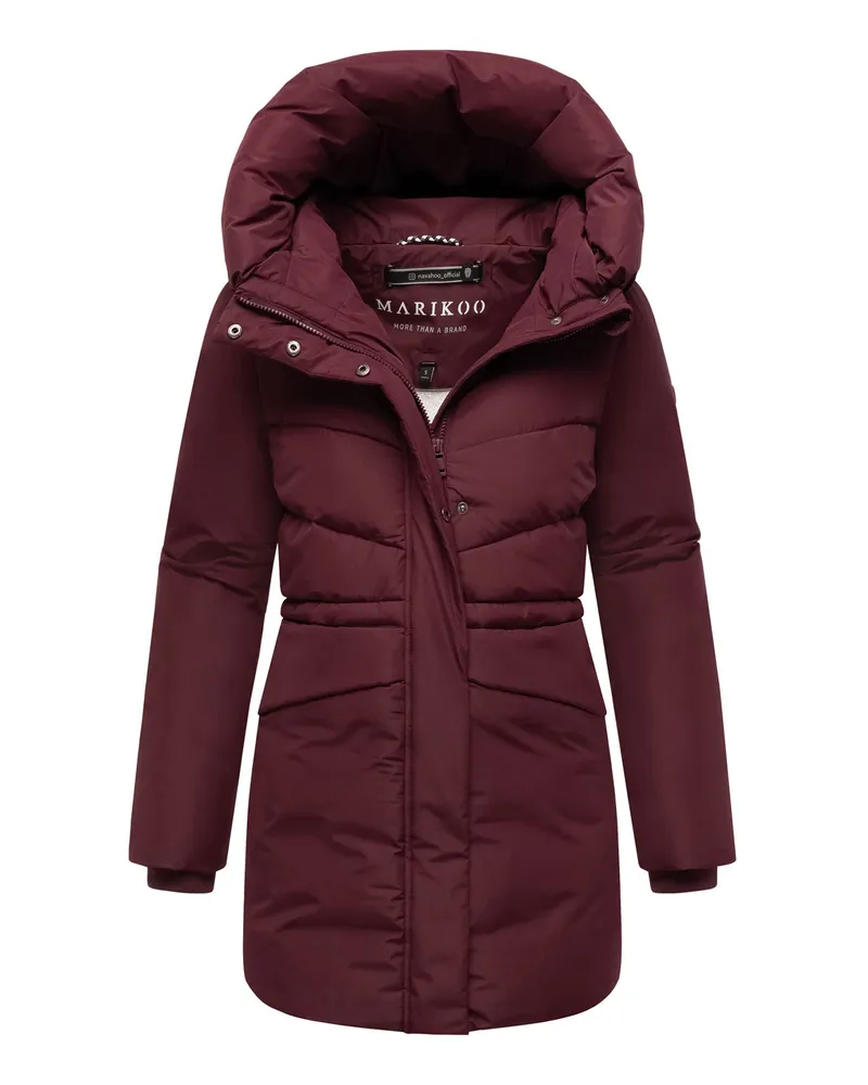 Marikoo Damen Winterjacke Delilah mit Fleecefutter & Taillenregulierung Rot