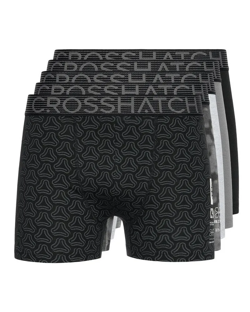 CrossHatch Herren Buzzard Boxershorts (5er Pack) (Grau marmoriert/Schwarz Dunkelgrau